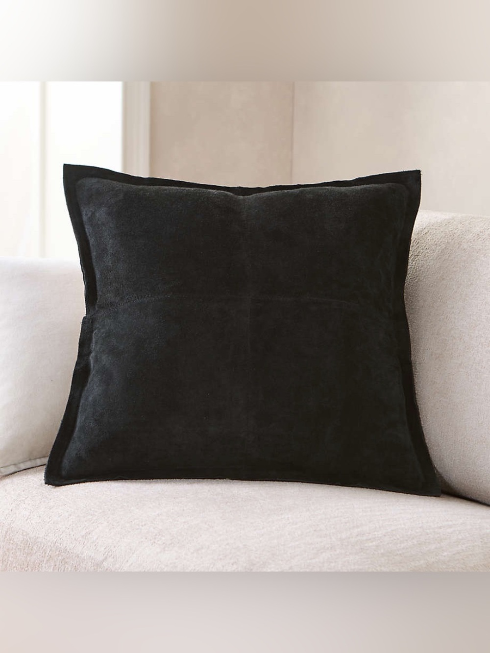 Crate&Barrel Black Suede Throw Pillow